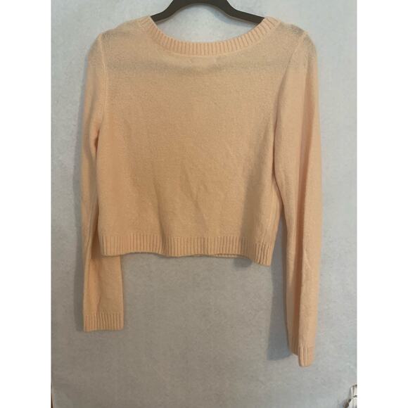 American Eagle Crop Button Front Peach Sweater NWT Small Women Beach Cardigan - Picture 2 of 7